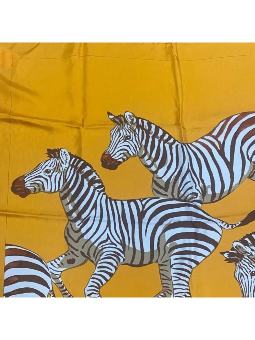 Hermes le Zebres Zebra Scarf Silk Carre 90 Orange - Picture 7 of 7